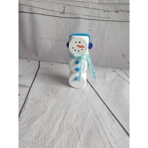 Wooden Handmade Snowman Winter Tiered Tray Home Decor Shelf Sitter Light BlueNew